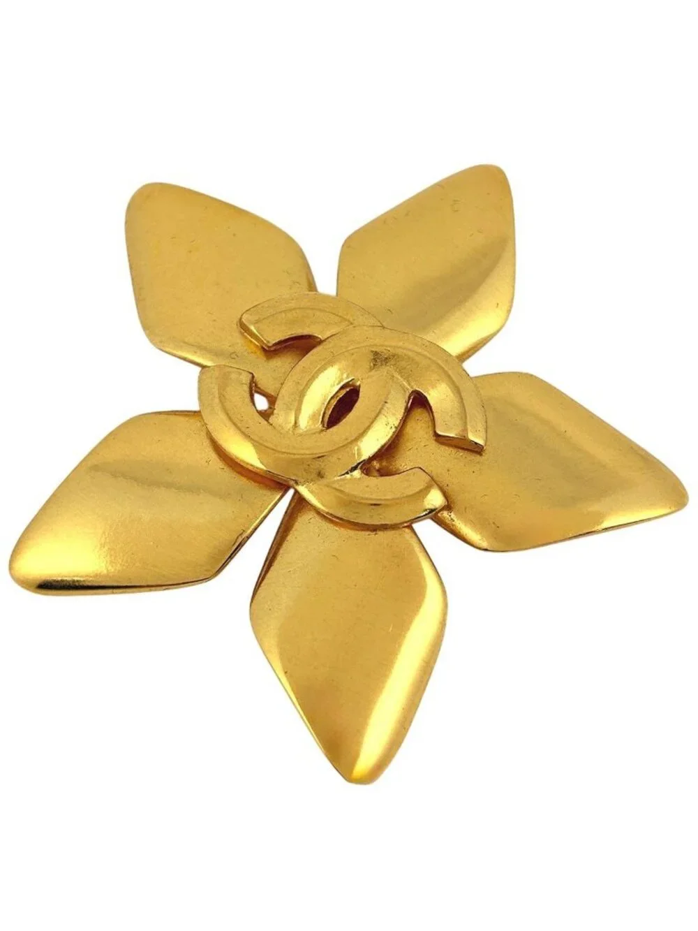 Chanel CC Logo Brooch Gold Plated